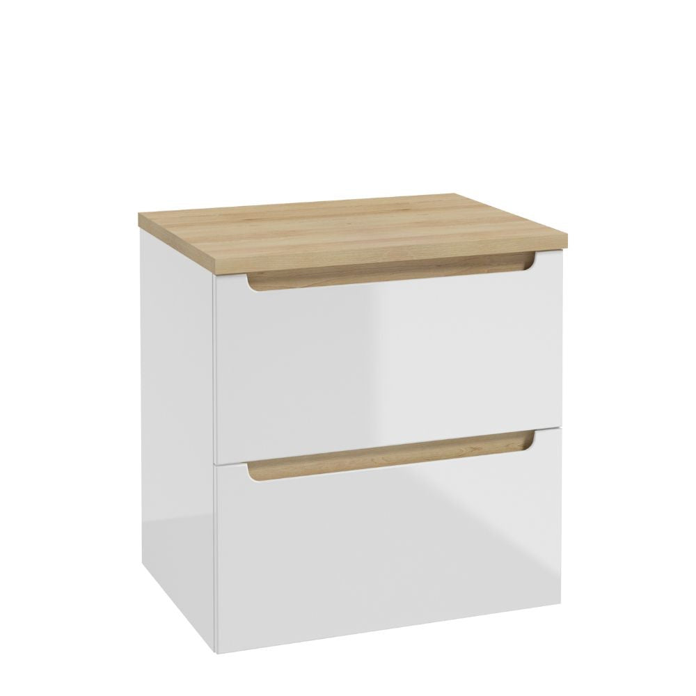 Waschbeckenunterschrank - STILLA B60 - weißer Hochglanzlack - ROYAL24_MARKT