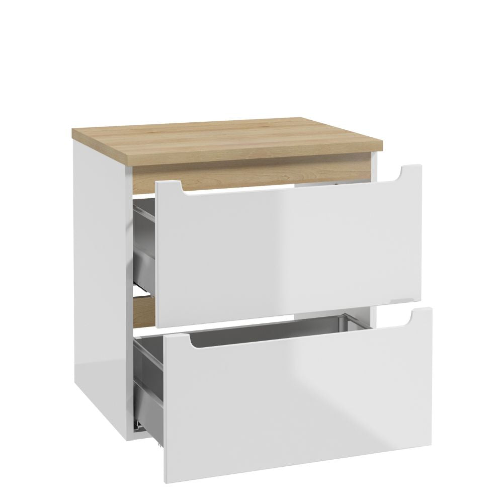 Waschbeckenunterschrank - STILLA B60 - weißer Hochglanzlack - ROYAL24_MARKT