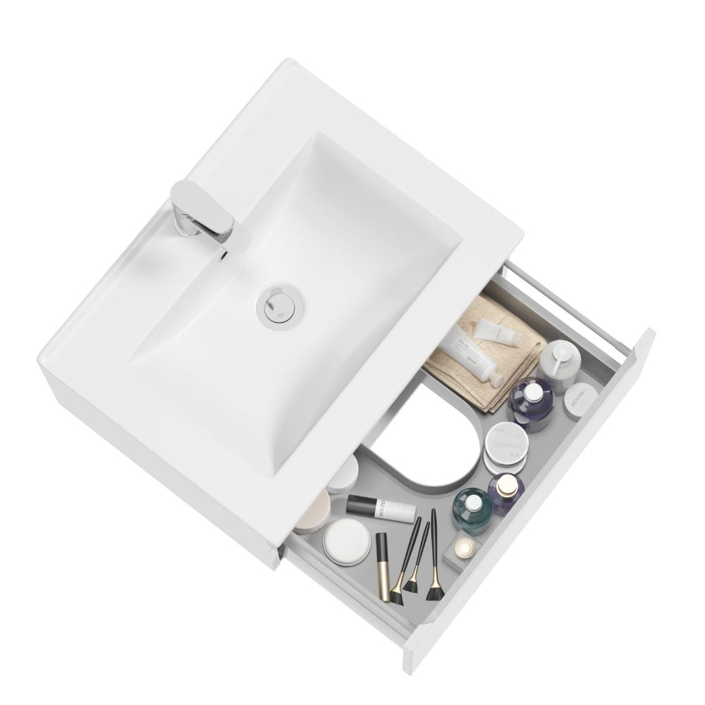 Waschbeckenunterschrank - STILLA D60 - weißer Hochglanzlack