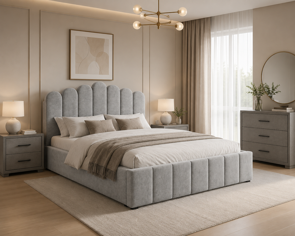 Polsterbett – Bett 03 – Tresor – Gepolstertes Bett mit Metall-Lattenrost