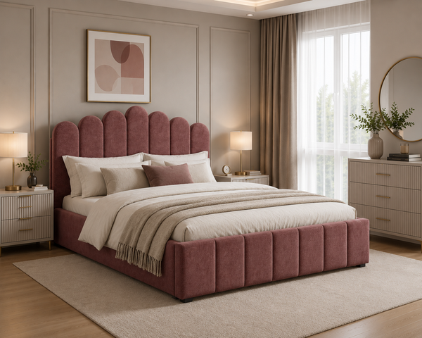 Polsterbett – Bett 03 – Tresor – Gepolstertes Bett mit Metall-Lattenrost