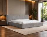 Polsterbett 06 Bouclé – Tresor - Bett mit Bettkasten, Metall-Lattenrost und modernem Design