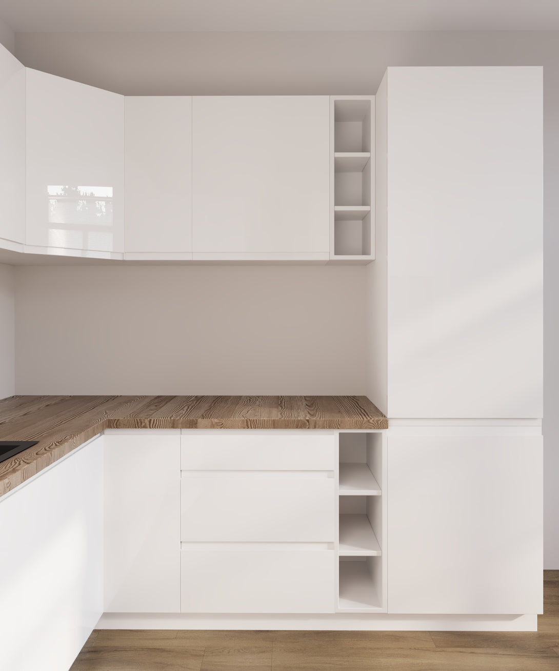 Küchenzeile in U-Form K102-G780 - Aspen Weiß - Rundum gut organisiert - ROYAL24_MARKT