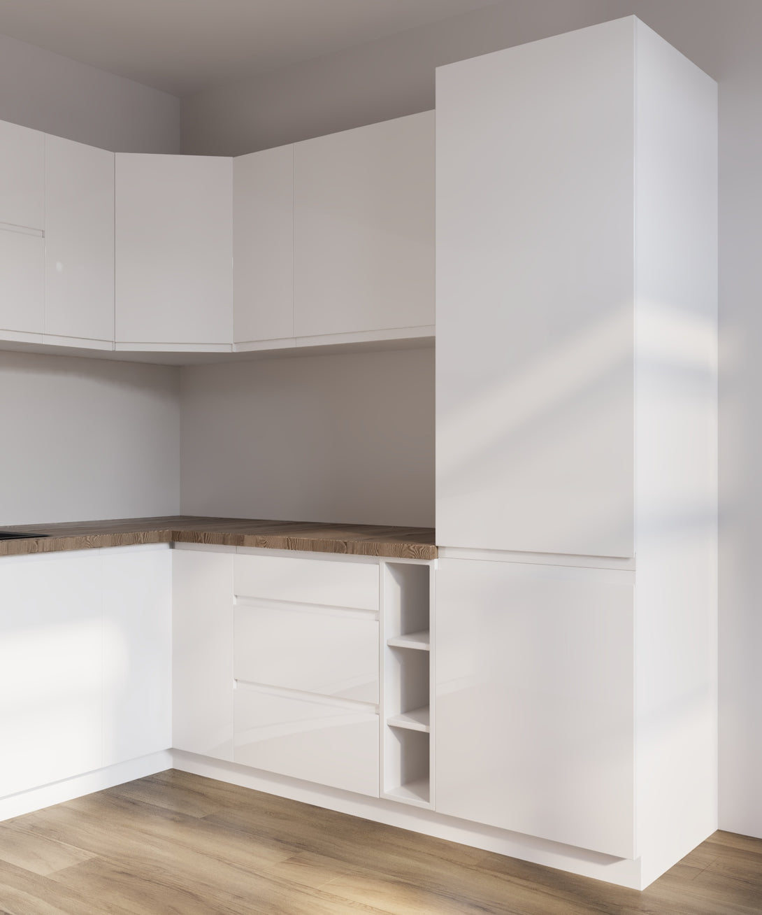 Küchenzeile in U-Form K102-G780 - Aspen Weiß - Rundum gut organisiert - ROYAL24_MARKT