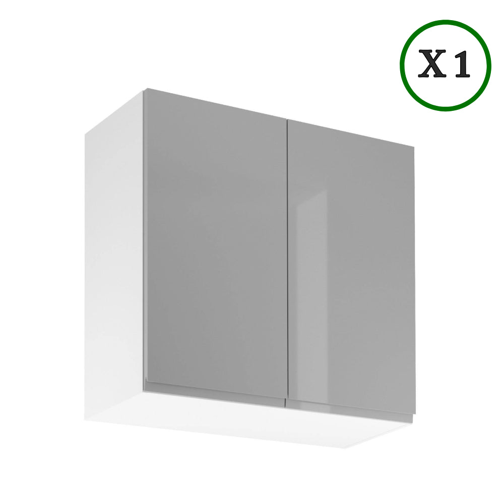 Küchenzeile - Aspen - Grau (Hochglanz) - K37-G200 cm - ROYAL24_MARKT