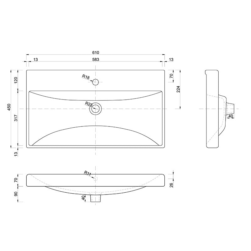 Badezimmer - WASHBASIN - VERSO 80,60 cm