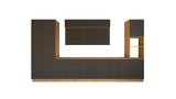 Nexa Küchenmöbel-Set KÜ03-L – Grau  – Stilvolle 460 cm Küchenlösung mit maximalem Stauraum und moderner Eleganz