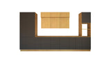 Nexa Küchenmöbel-Set KÜ03-L – Woodline & Grau – Stilvolle 460 cm Küchenlösung mit maximalem Stauraum und moderner Eleganz