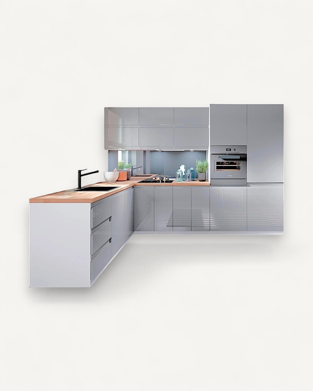 Winkelküche - Aspen Grau - K31-G300 R - ROYAL24_MARKT