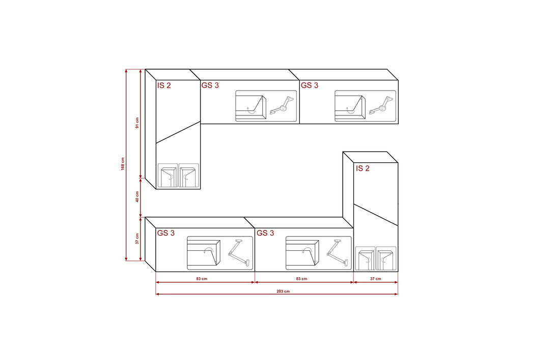 Wohnwand Premium  - Luxus Exklusives Design mit hochwertigen Materialien für ein stilvolles Wohnzimmer.