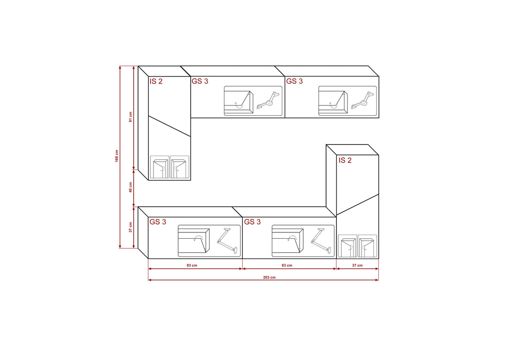 Wohnwand Premium  - Luxus Exklusives Design mit hochwertigen Materialien für ein stilvolles Wohnzimmer.