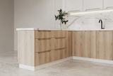 Küchenzeile – KS27-G390x260 – Zivora Halifax Eiche / Weiß – Komfort und Design perfekt vereint