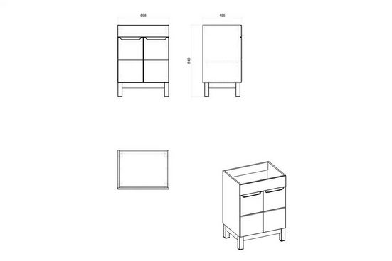Waschbeckenschrank - Bali Grey - Prozess zur Maximierung der Funktionalität.