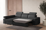 Ecksofa Toronto – Dunkelgrau – Ottomane links