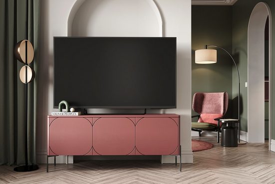 TV-Schrank - SONATIA - Enthält Regale zur Aufbewahrung von Zubehör.