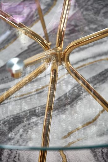 Esstisch - Stilvoller Runder Esstisch mit Glasplatte. - ROYAL24_MARKT