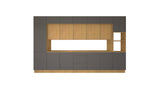 Nexa Küchenzeile KÜ05-L – Grau & Woodline – 420 cm – Großzügige Designküche mit maximalem Stauraum
