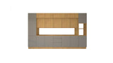 Nexa Küchenzeile KÜ05-L – Woodline & Beige  – 420 cm – Großzügige Designküche mit maximalem Stauraum