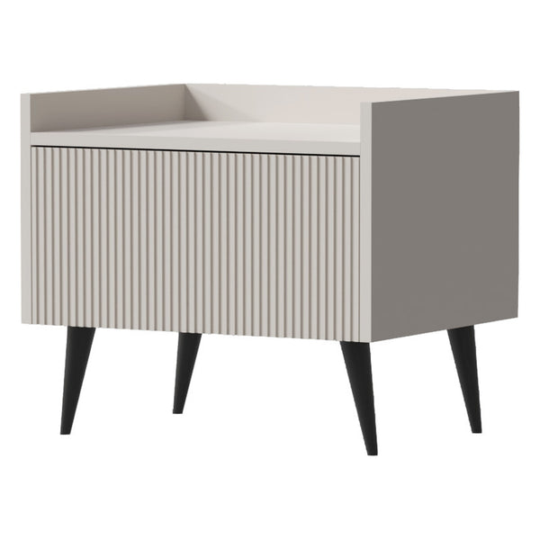 Ademo Nachttisch 52 cm mit Klappe – Kaschmir