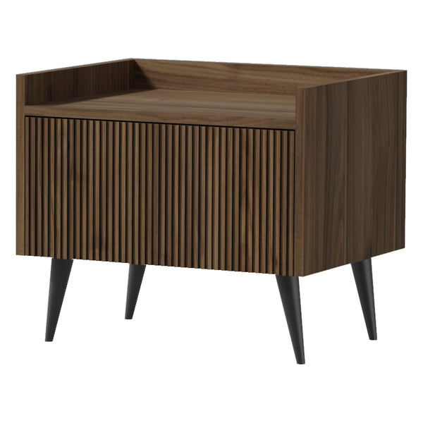 Ademo Nachttisch 52 cm mit Klappe – Walnuss
