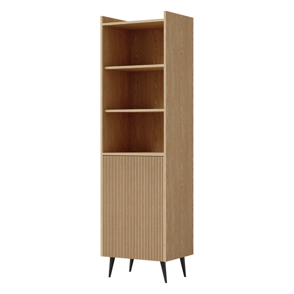 Ademo Regal 52 cm mit 1 Tür und 3 offenen Fächern – Frühlingseiche