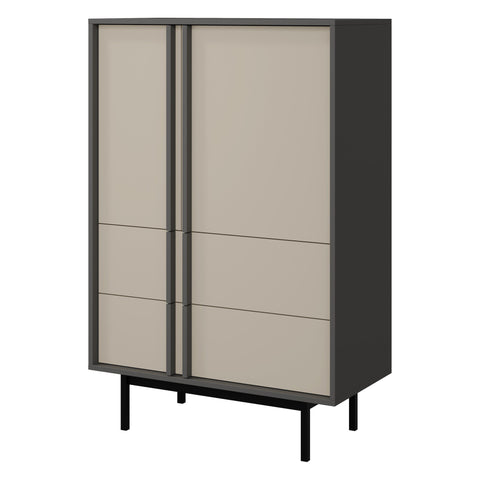 Alsy Highboard in Anthrazit / Hellbeige