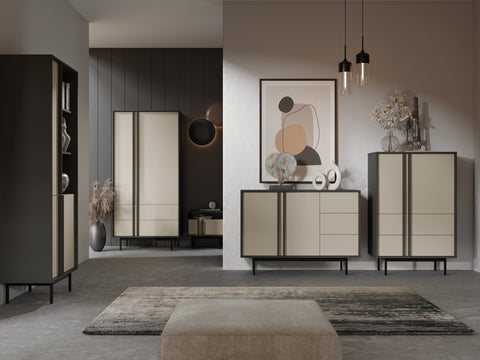 Alsy Highboard in Anthrazit / Hellbeige – Ansicht 3