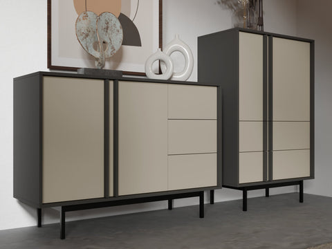 Alsy Kommode in Anthrazit / Hellbeige – Ansicht 2