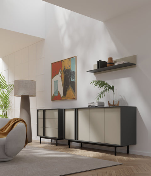 Alsy Sideboard in Anthrazit / Hellbeige – Ansicht 3