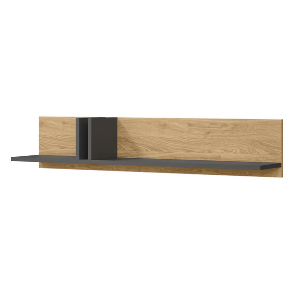 Alsy Wandregal 110 cm – Anthrazit / Eiche geölt