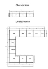 Velmora U-Form Küche KÜ-AS-013 – 310 × 289 × 210 cm – Grau Hochglanz – Moderne Einbauküche mit großzügigem Stauraum