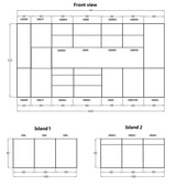Inselküche Velmora Weiß Hochglanz – 420 cm + Insel 180 cm – KÜ-AS-027