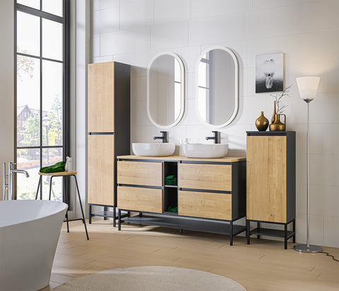 Aufsatzschrank für die Waschtischplatte Monara Diamantgrau 20 × 57 × 44 cm – Ansicht 4