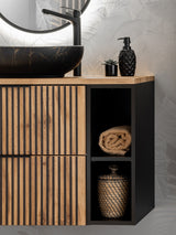 Aufsatzschrank für die Waschtischplatte Xylara Felsgrau 20 × 57 × 46 cm – Ansicht 2