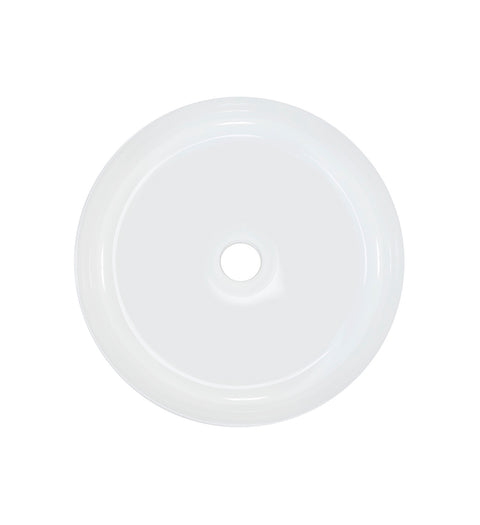 Aufsatzwaschbecken 36,5 × 36,5 cm – Weiß, glänzend, rund – Ansicht 2