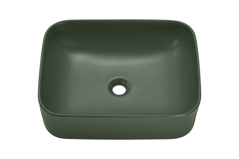 Aufsatzwaschbecken 50,5 × 38 cm – Grün, matt, eckig – Ansicht 3