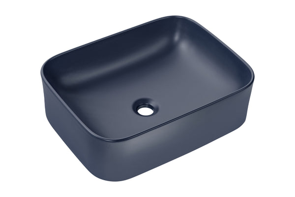 Aufsatzwaschbecken 50,5 × 38 cm – Marineblau matt, eckig