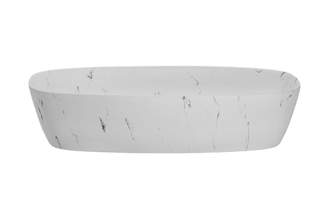 Aufsatzwaschbecken 60 × 38 cm – Weiß, matt, oval – Ansicht 2