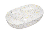 Aufsatzwaschbecken 60 × 41,5 cm – Matt Terrazzo, matt, oval
