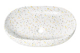 Aufsatzwaschbecken 60 × 41,5 cm – Matt Terrazzo, matt, oval – Ansicht 3