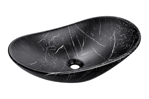Aufsatzwaschbecken 61,5 × 36 cm – Schwarz, matt, oval