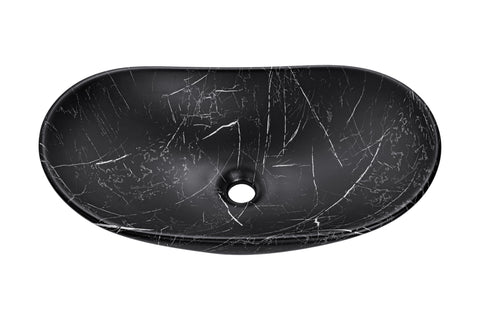 Aufsatzwaschbecken 61,5 × 36 cm – Schwarz, matt, oval – Ansicht 3