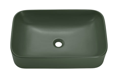 Aufsatzwaschbecken 61 × 38 cm – Grün, matt, eckig – Ansicht 3