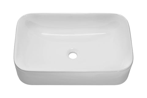 Aufsatzwaschbecken 61 × 38 cm – Weiß, glänzend, eckig – Ansicht 3