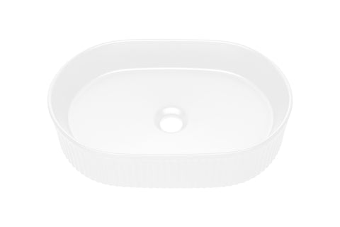 Aufsatzwaschbecken Bellona 48 × 32,5 cm – Weiß, glänzend, oval – Ansicht 3