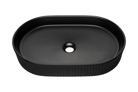 Aufsatzwaschbecken Bellona 56 × 36 cm – Schwarz, matt, oval – Ansicht 3