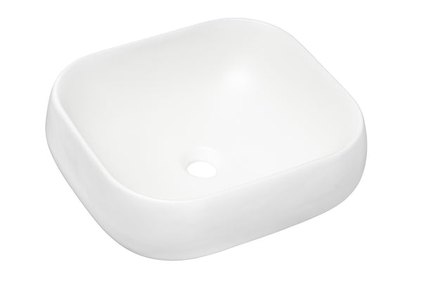 Aufsatzwaschbecken Nikea 45 × 40 cm – Weiß, matt, eckig