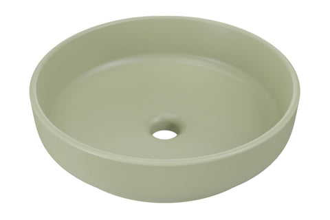 Aufsatzwaschbecken Riva I 40 × 40 cm – Grün, matt, rund – Olivgrün