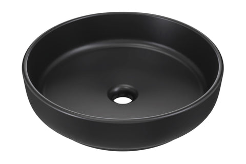 Aufsatzwaschbecken Riva I 40 × 40 cm – Schwarz, matt, rund