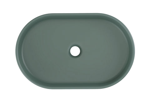 Aufsatzwaschbecken Riva II 55 × 35 cm – Grün, matt, oval – Waldgrün – Ansicht 3